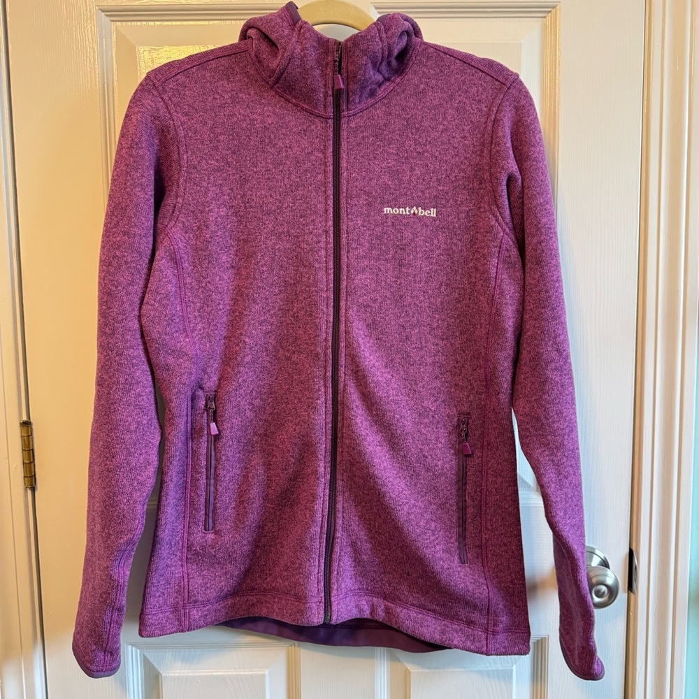 Montbell Women's Purple Magenta Heather Full Zip Hoodie Jacket